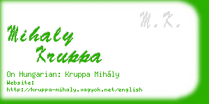 mihaly kruppa business card