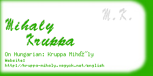 mihaly kruppa business card